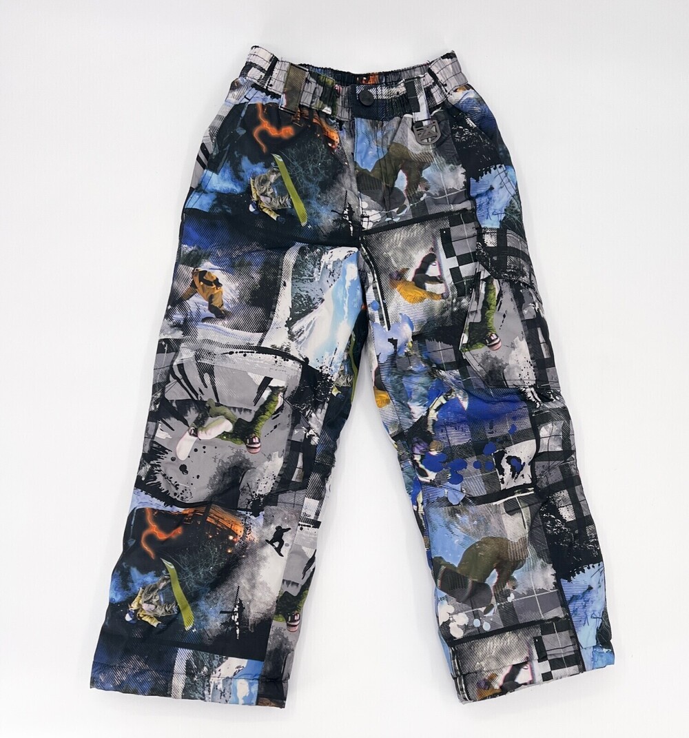 ZeroXposur Pants Boys Extra Small 4/5 Snow Pants Flat Front Snowboarding Graphic